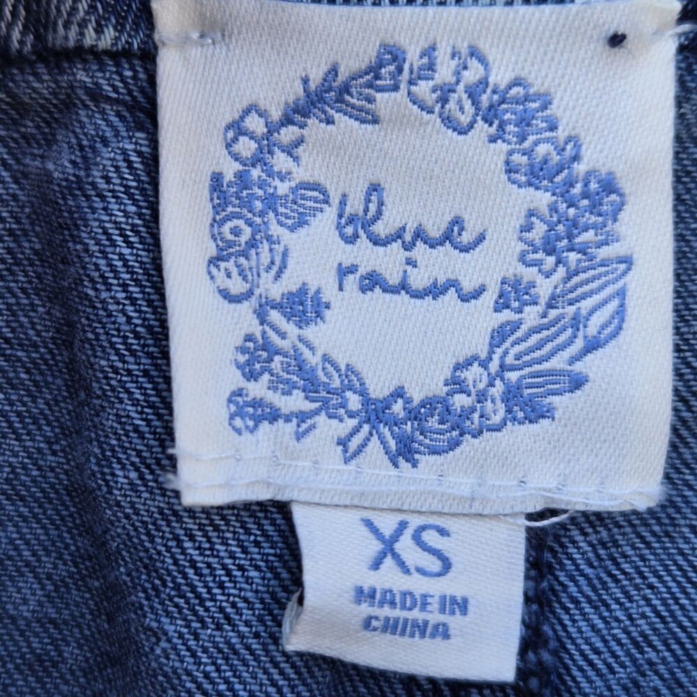 Francesca's Blue Rain Denim Skirt Embroidered Mini Size XS Y2K 90s Retro NWT - Picture 5 of 8